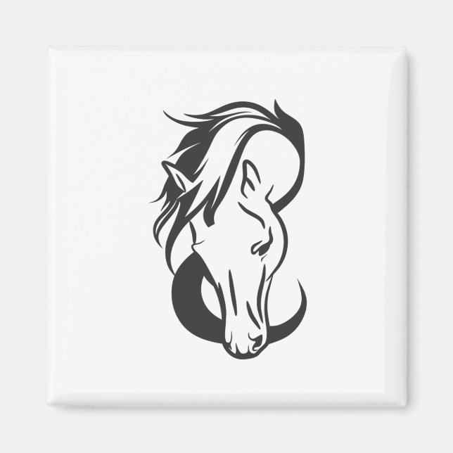 Imán Horse portrait, (Frente)