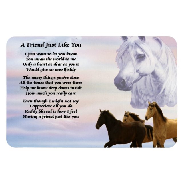 Imán Horses Friend Poem Magnet (Horizontal)