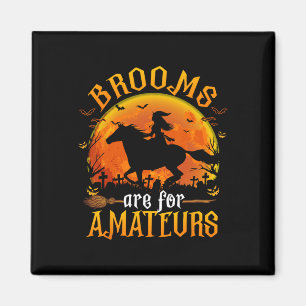 Imán Horses Witch Halloween Funny Brooms Son Para Amate