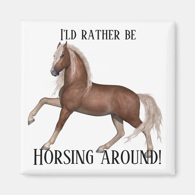 Imán Horsing Around (fondo claro) (Frente)