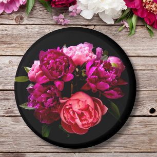 Imán Hortensias dramáticas de color rosa y púrpura