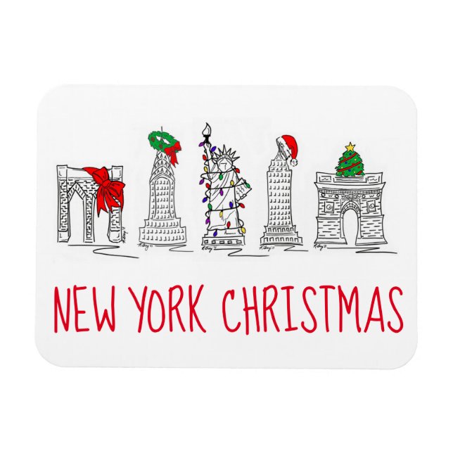 Imán Hospedajes de feriado de Nueva York para Navidades (Horizontal)