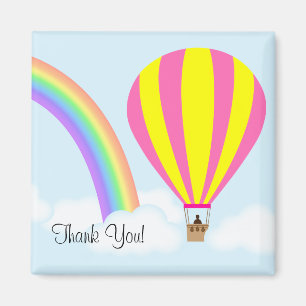 Imán Hot Air Balloon Magnet - Light Blue Background