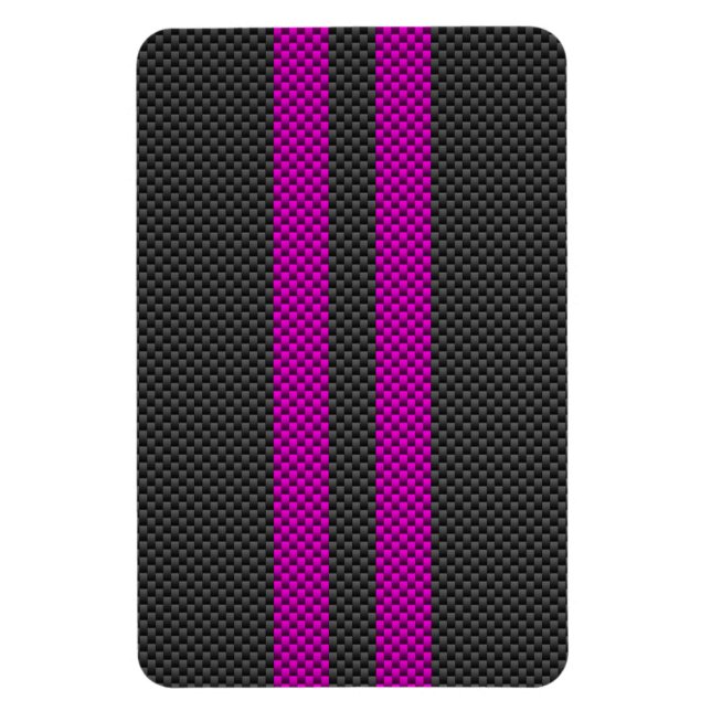 Imán Hot Fuchsia Carreras rosa Stripes Carbon Fibra Sty (Vertical)