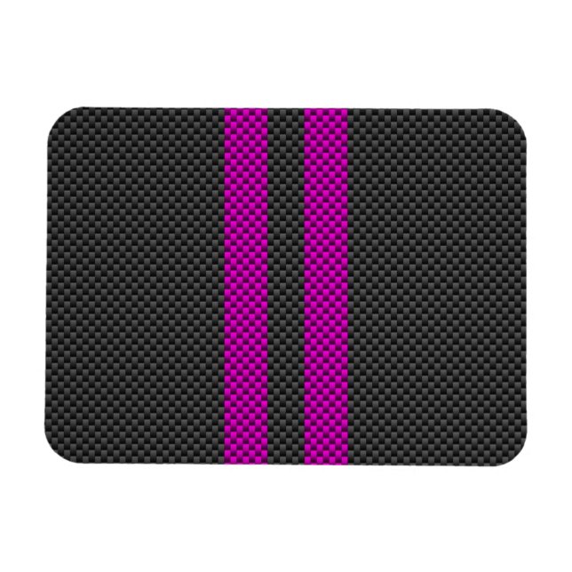 Imán Hot Fuchsia Carreras rosa Stripes Carbon Fibra Sty (Horizontal)