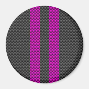 Imán Hot Fuchsia Carreras rosa Stripes Carbon Fibra Sty