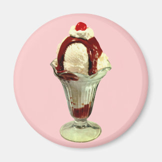 Imán Hot Fudge Sundae Retro Ice Cream Magnet