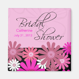Imán Hot Pink Gerber Daisy Bridal Shower Magnet