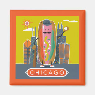 Imán Hotdog de Chicago