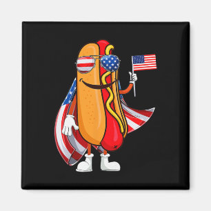 Imán Hotdog Sungles Bandera Estadounidense Usa Gracioso