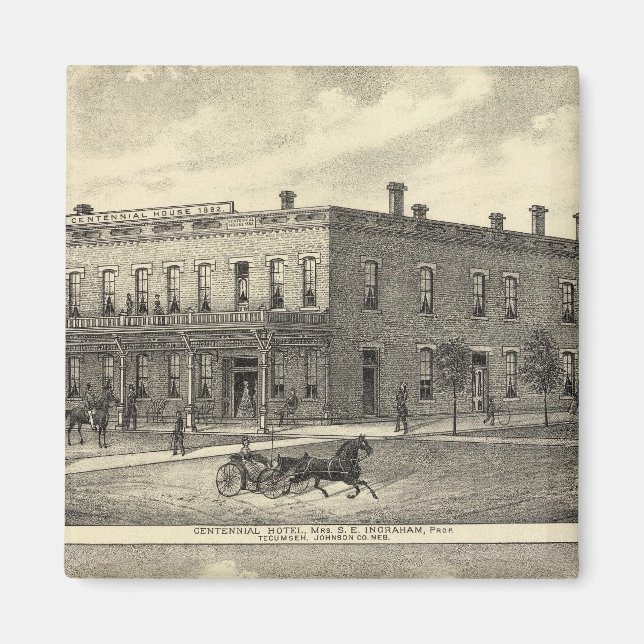 Imán Hotel Centennial, Tecumseh, y Neb, Nebraska (Frente)