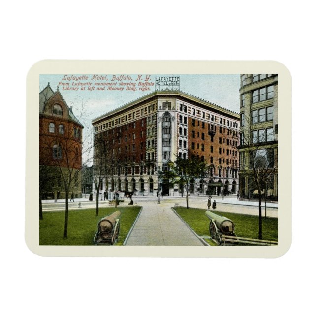 Imán Hotel Lafayette, Buffalo, NY 1909 Estilo de la épo (Horizontal)