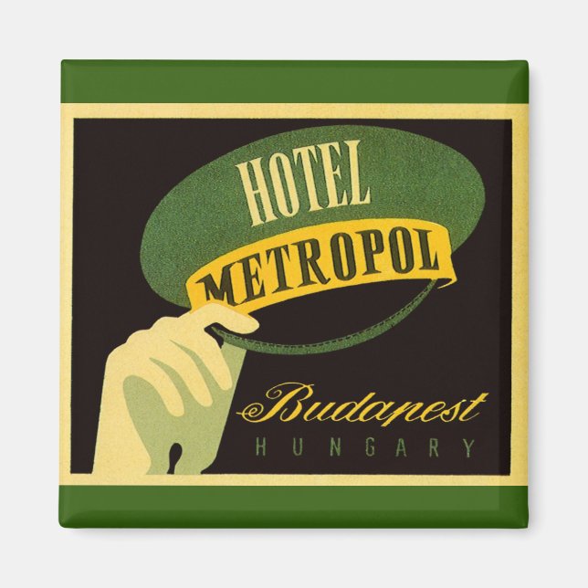 Imán Hotel Metropol Budapest Hungría Sombrero de botone (Frente)