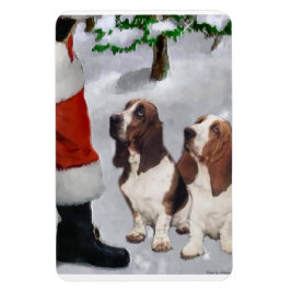 Imán Hound Basset con Navidades Santa