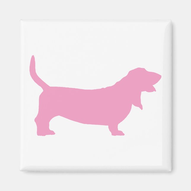 Imán Hound basset (rosa) (Frente)