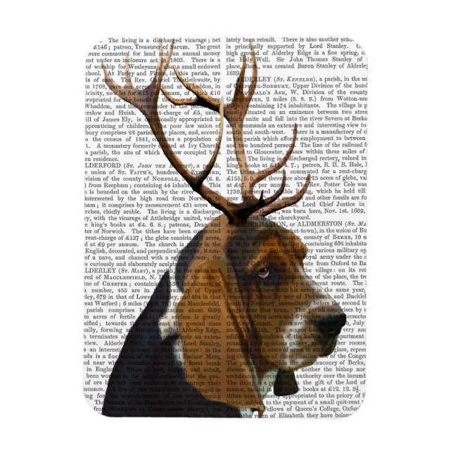 Imán Hound Basset y Antlers (Vertical)