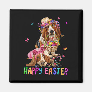 Imán Hound Dog Bunny Easter Costube Rabbit Feliz Pascua