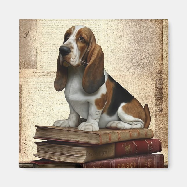 Imán Hound literario de Basset (Frente)