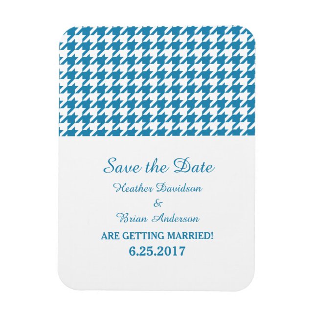 Imán Houndstoth Save the Date Magnet, azul (Vertical)