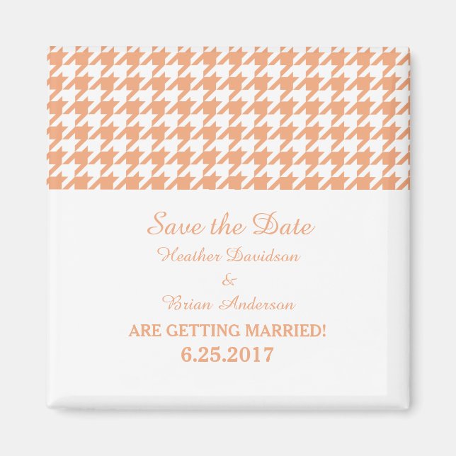Imán Houndstoth Save the Date Magnet, Naranja (Frente)