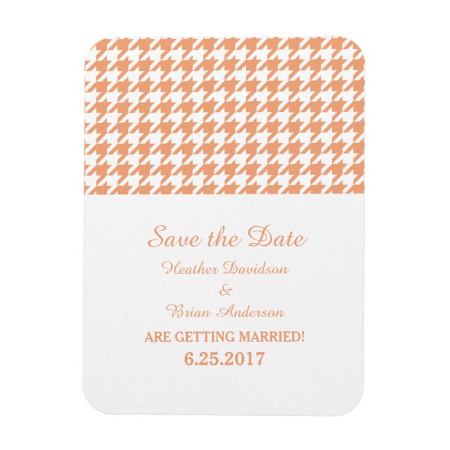 Imán Houndstoth Save the Date Magnet, Naranja (Vertical)