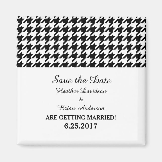 Imán Houndstoth Save the Date Magnet, negro (Frente)