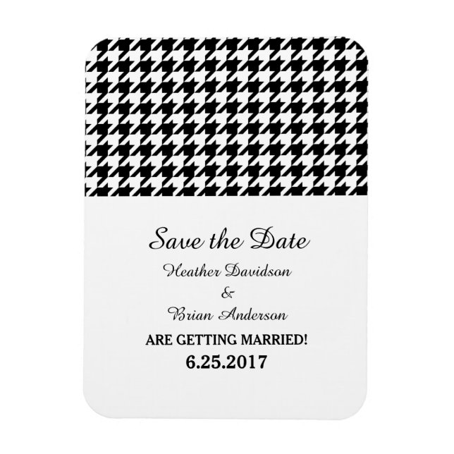 Imán Houndstoth Save the Date Magnet, negro (Vertical)