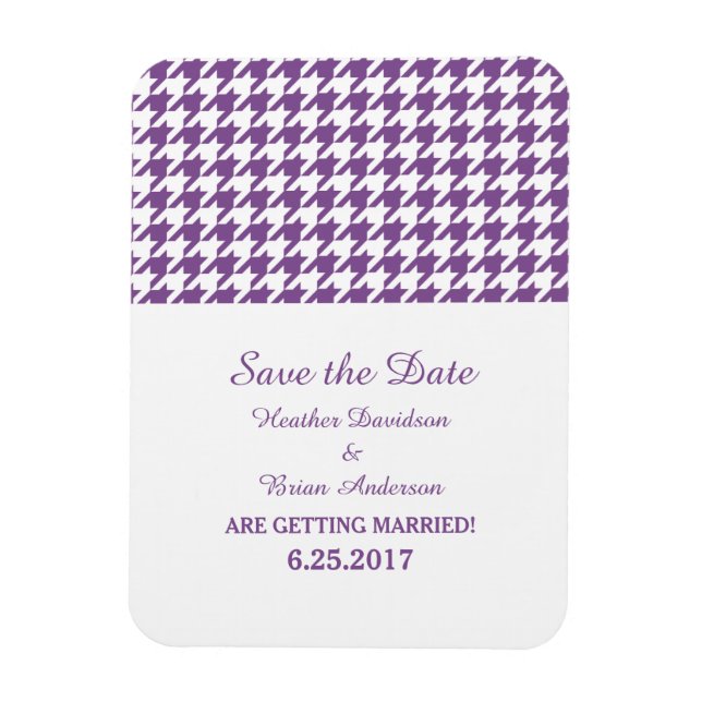 Imán Houndstoth Save the Date Magnet, Purple (Vertical)