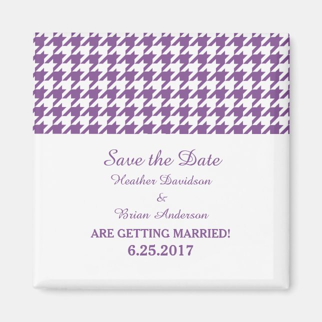 Imán Houndstoth Save the Date Magnet, Purple (Frente)