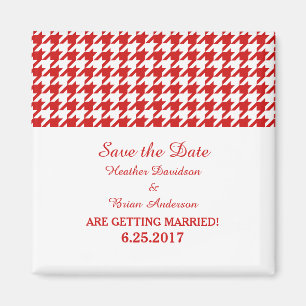 Imán Houndstoth Save the Date Magnet, rojo
