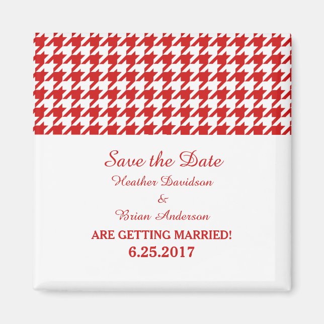 Imán Houndstoth Save the Date Magnet, rojo (Frente)