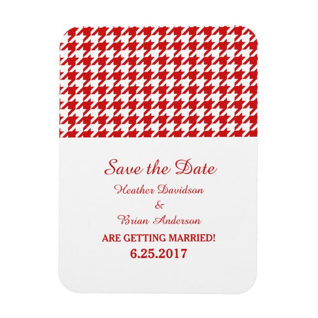 Imán Houndstoth Save the Date Magnet, rojo (Vertical)