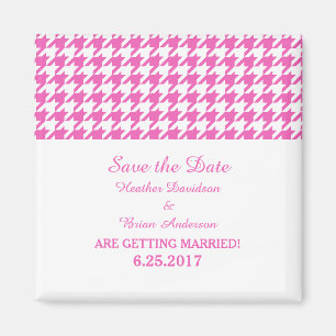 Imán Houndstoth Save the Date Magnet, rosa