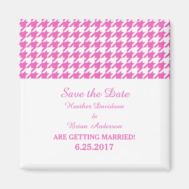 Imán Houndstoth Save the Date Magnet, rosa (Frente)