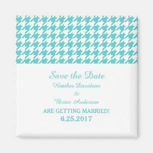 Imán Houndstoth Save the Date Magnet, Turquesa