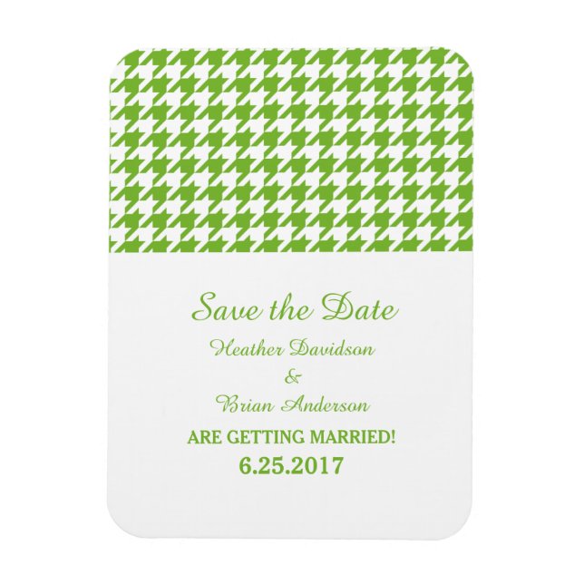 Imán Houndstoth Save the Date Magnet, Verde (Vertical)