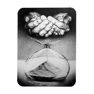 Imán Hourglass hand Pencil Drawing Surreal art
