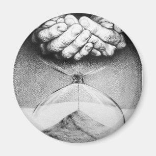 Imán Hourglass hand Pencil Drawing Surreal art