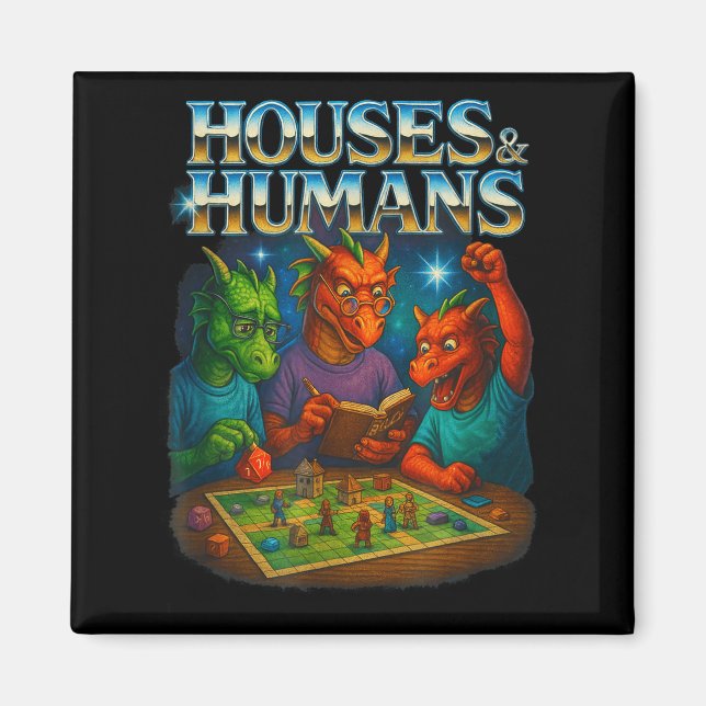 Imán Houses And Humans Funny Gaming Rpg Gamers Men Wome (Frente)
