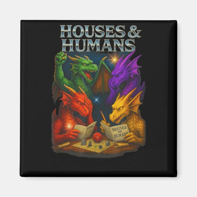 Imán Houses And Humans Funny Novelty Rpg Gamers Men Wom (Frente)