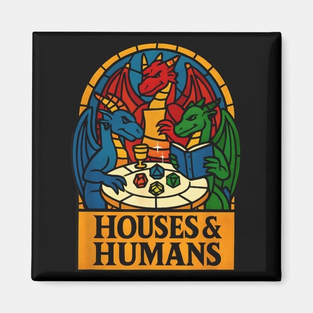 Imán Houses And Humans Funny Rpg Nerdy Gamers Men Women (Frente)