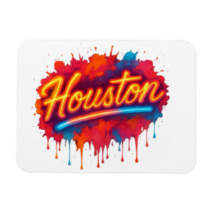 Imán Houston Neon Street-Art Glow