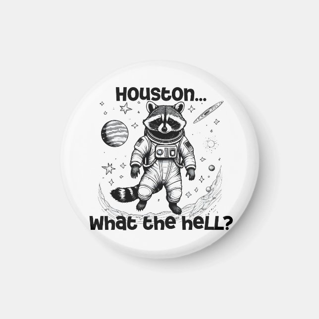 Imán Houston. ¿Qué demonios? Raccoon Adorable (Frente)