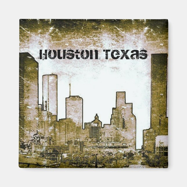 Imán Houston Texas Skyline Art (Magnet) (Frente)