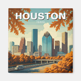Imán Houston Texas Skyline Cityscape otoño