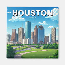 Imán Houston Texas Skyline Cityscape Spring