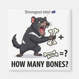 Imán How Many Bones? Tasmanian Devil Math Game Magnet