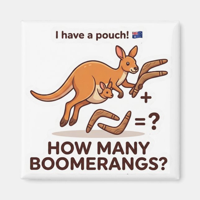 Imán How Many Boomerangs? Kangaroo Math Game (Frente)