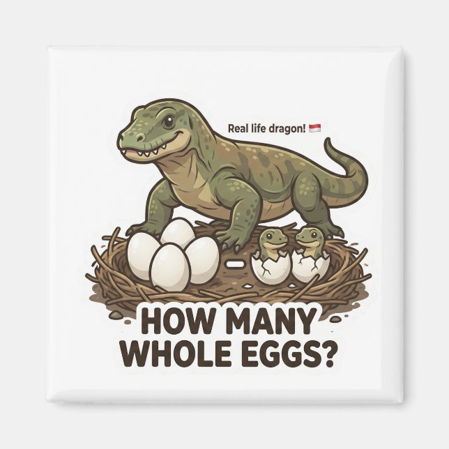 Imán How Many Eggs? Komodo Dragon Math Game (Frente)