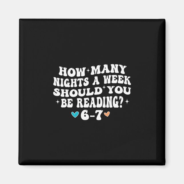 Imán How Many Nights Reading 67 Funny Meme Six Seven Te (Frente)